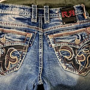 Rock Revival Blue and Orange Denim